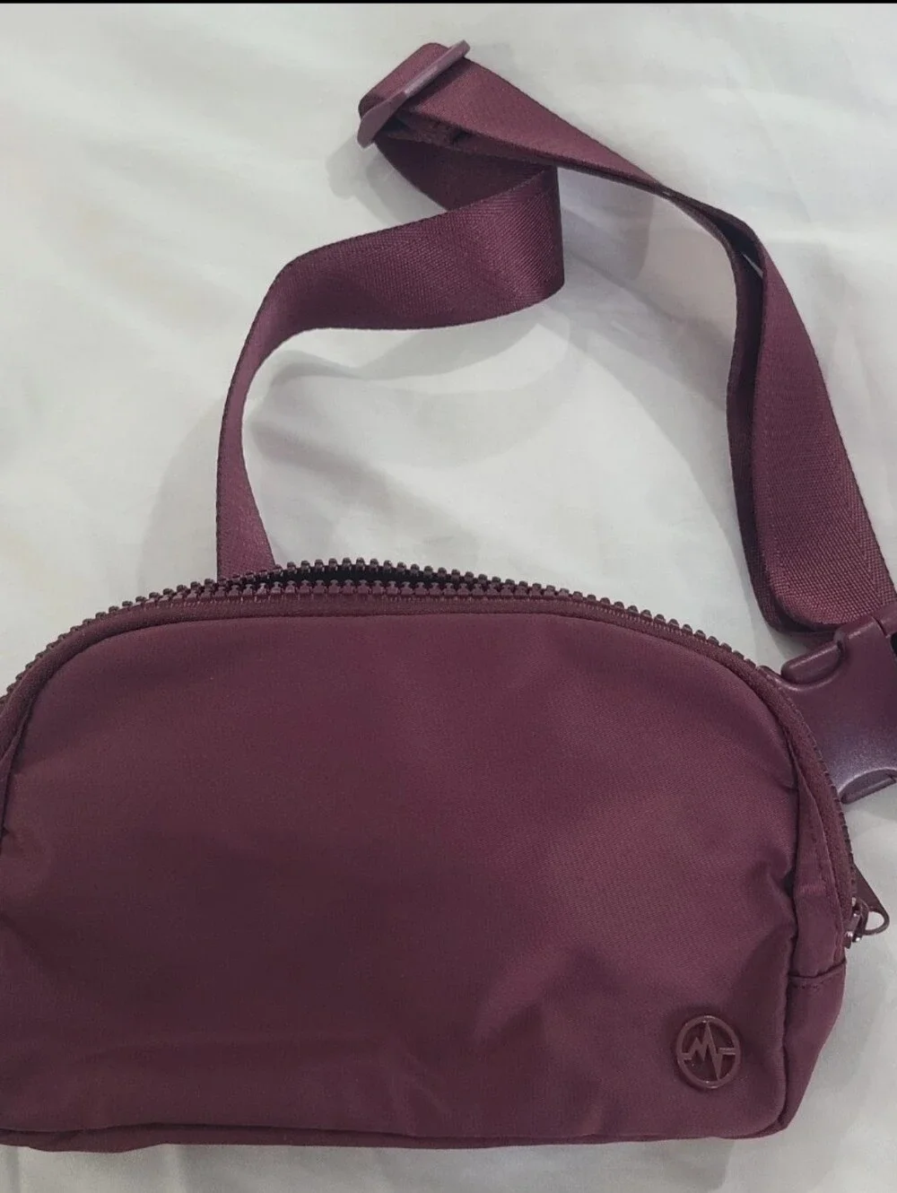 Burgundy Nylon crossbody belt bag fanny pack NWOT